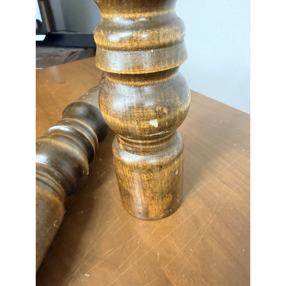 Tall Vintage Solid Hardwood  Pepper Grinder Mill & Salt Shaker Set - 11.5